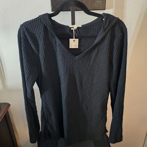 Ultra Flirt Charcoal Ribbed Hoodie